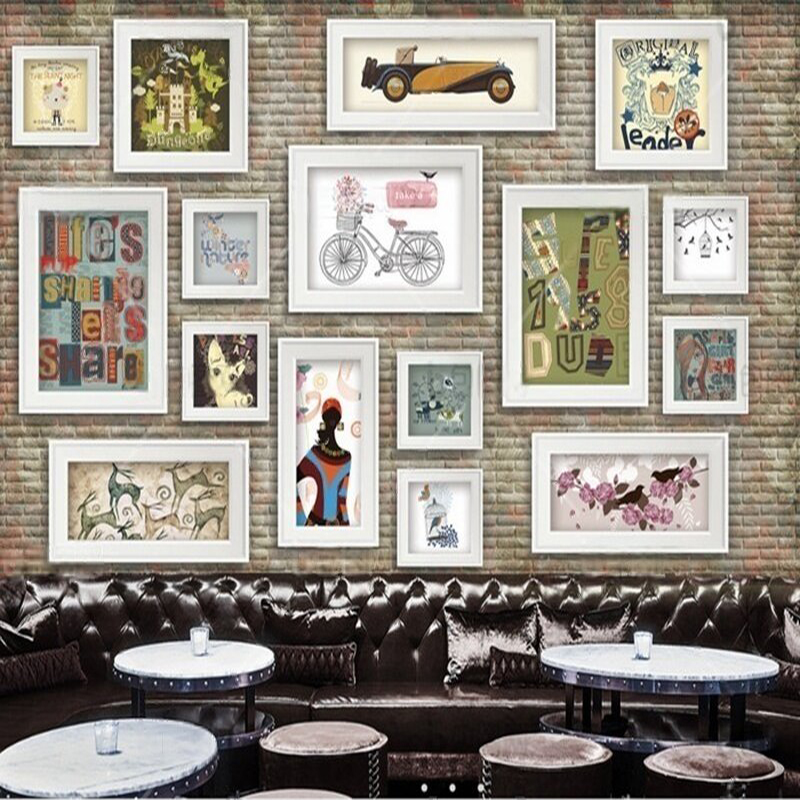 Commercial Wallpaper Printing - Lukisan dekoratif nostalgia, dinding foto, ruang